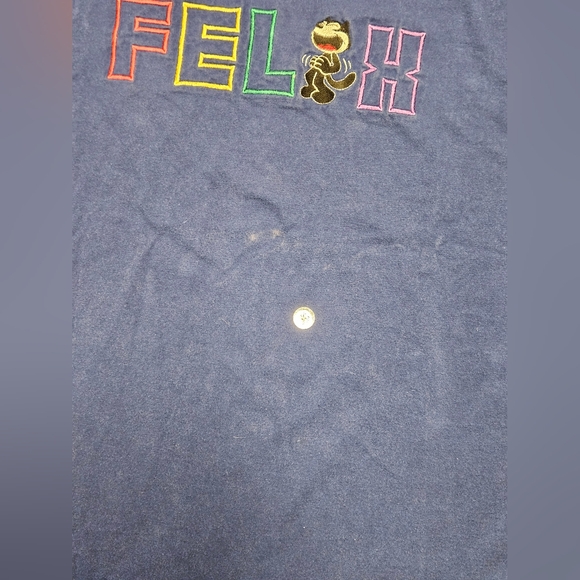 Vintage 90s Felix The Cat Blue T-shirt XL Disney Single Stitched Embroidered USA - Picture 9 of 9